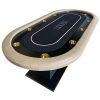 INO Design 96" Casino Texas Holdem Poker Table with Dimmable LED Speed Cloth, Black