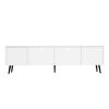 Modern White TV Stand;  16 Colors LED TV Stand w/Remote Control Lights