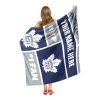 [Personalization Only] OFFICIAL NHL Colorblock Personalized Silk Touch Sherpa Throw Blanket - Toronto Maple Leafs