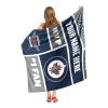 [Personalization Only] OFFICIAL NHL Colorblock Personalized Silk Touch Throw Blanket - Winnipeg Jets