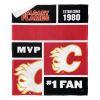 [Personalization Only] OFFICIAL NHL Colorblock Personalized Silk Touch Sherpa Throw Blanket - Calgary Flames