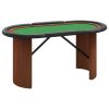 10-Player Poker Table Green 63"x31.5"x29.5"