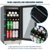 Premium 15-inch Mini Beverage Refrigerator / Wine Cooler - Built-in & Freestanding, 120 Cans, Adjustable Shelves, LED Lighting, Quiet, ETL Certified