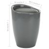 Storage Stool Gray Faux Leather