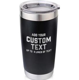 Stainless Steel Tumbler for Hot or Cold Drinks - 4 Color Options (Color: Black)