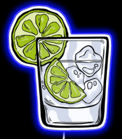 GIN AND TONIC - NEON SIGN (Color: Blue)