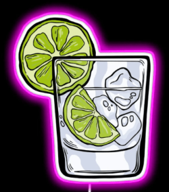 GIN AND TONIC - NEON SIGN (Color: Pink)