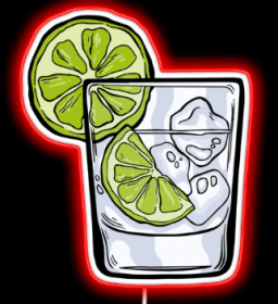 GIN AND TONIC - NEON SIGN (Color: Red)