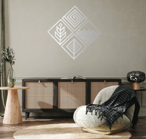 FOUR ELEMENTS GEOMETRIC - METAL WALL ART (Color: Silver)