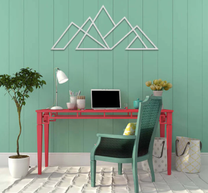 GEOMETRIC MOUNTAINS - METAL WALL ART (Color: Silver)