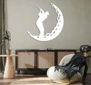 GOLF BALL - METAL WALL ART (Color: White)