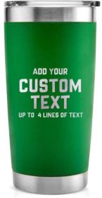 Stainless Steel Tumbler for Hot or Cold Drinks - 4 Color Options (Color: Green)