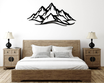 MOUNTAIN RANGE - METAL WALL ART (Color: Black)