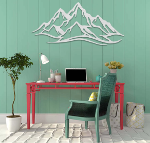 MOUNTAIN RANGE - METAL WALL ART (Color: Silver)