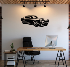 MUSTANG - METAL WALL ART (Color: Black)