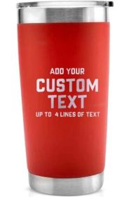 Stainless Steel Tumbler for Hot or Cold Drinks - 4 Color Options (Color: Red)