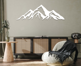 ROCKY MOUNTAINS - METAL WALL ART (Color: White)