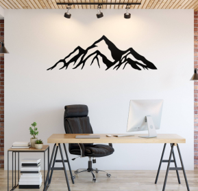 ROCKY MOUNTAINS - METAL WALL ART (Color: Black)