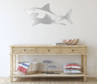 SHARK - METAL WALL ART (Color: Silver)