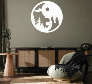 YIN YANG - METAL WALL ART (Color: White)