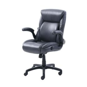 Air Lumbar Bonded Leather Manager Office Chair (Color: Gray)