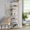 6-Shelf Metal Frame Bookcase