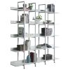 5 Tier Bookcase Home Office Open Bookshelf, Vintage Industrial Style Shelf with Metal Frame, MDF Board