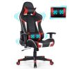 Reclining Swivel Massage Gaming Chair with Lumbar Support