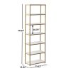 6-Shelf Metal Frame Bookcase