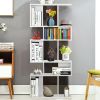 5 Cubes Ladder Shelf Corner Bookshelf Display Rack Bookcase