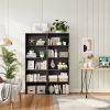 23.5 x 9.5 x 67 Inch 5-Shelf Multi-Functional Wood Bookcase for Home Office