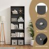 23.5 x 9.5 x 67 Inch 5-Shelf Multi-Functional Wood Bookcase for Home Office